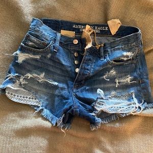 NWT American Eagle denim shorts sz 0 high rise